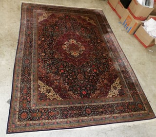 8' 9" x 12' 7" Antique Handmade Oriental Rug