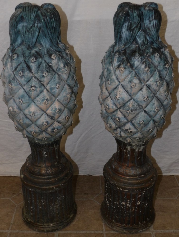 Pair of Cast Concrete Pineapple Finials  (1 of 3)