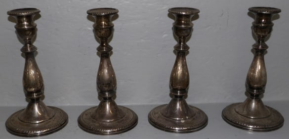 Set of Four Sterling Weighted Candlesticks