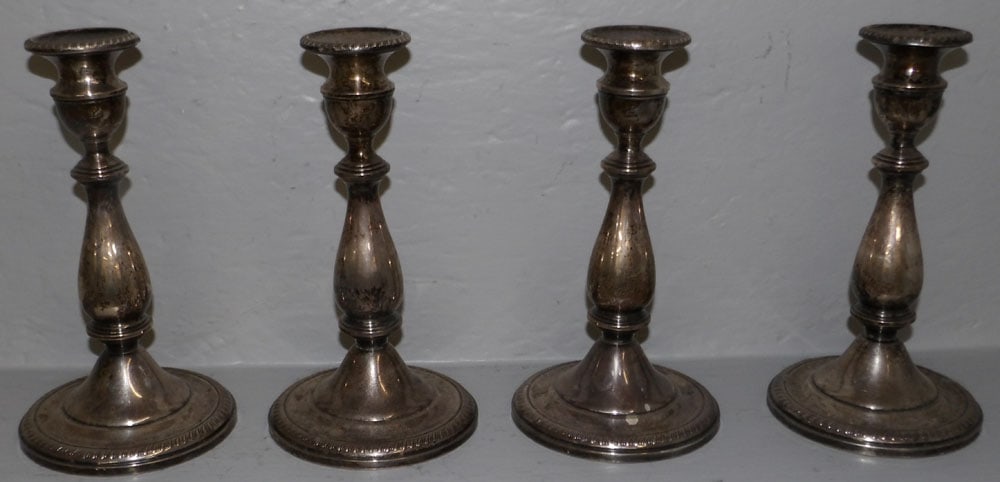 Set of Four Sterling Weighted Candlesticks (1 of 4)