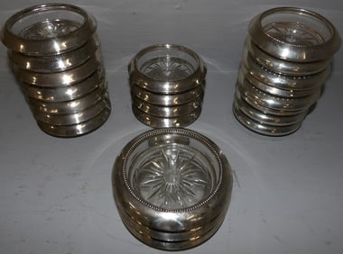 22 Sterling Rimmed Coasters