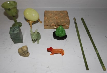 Lot of Carved Oriental Stone Items