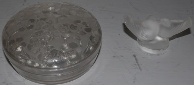 Lalique Dresser Box & Bird Figure