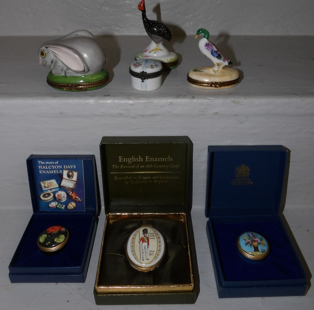 Lot of Seven Porcelain & Enamel Battersea Boxes  (1 of 7)