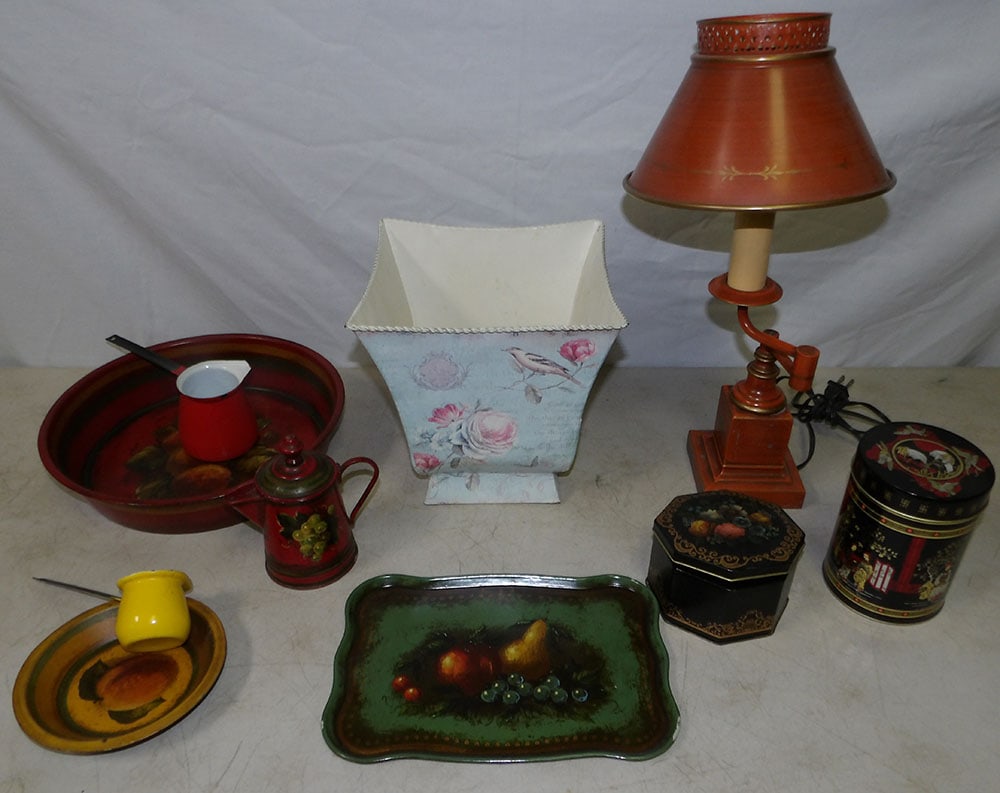 Lot of Painted Tin Items