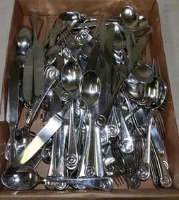Lot of Modern Stainless Steel Flatware Marked Helmick Welch