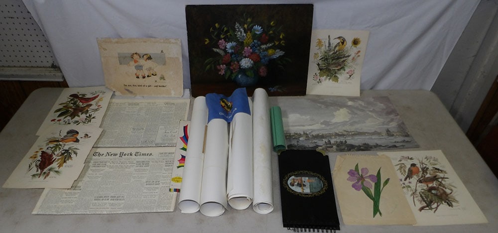Lot of Unframed Art: Lot of Unframed Art . Up to 28" x 22" ALL DESCRIPTIONS AND ANY CONDITION STATEMENT GIVEN BY LANGSTON AUCTION GALLERY ARE STRICTLY OPINIONS AND LANGSTON'S SHALL HAVE NO RESPONSIBILITY FOR ERRORS OR OMI