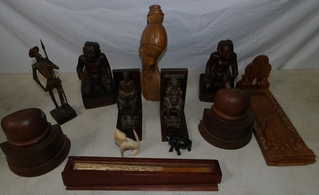 Lot of Carved Wooden Items