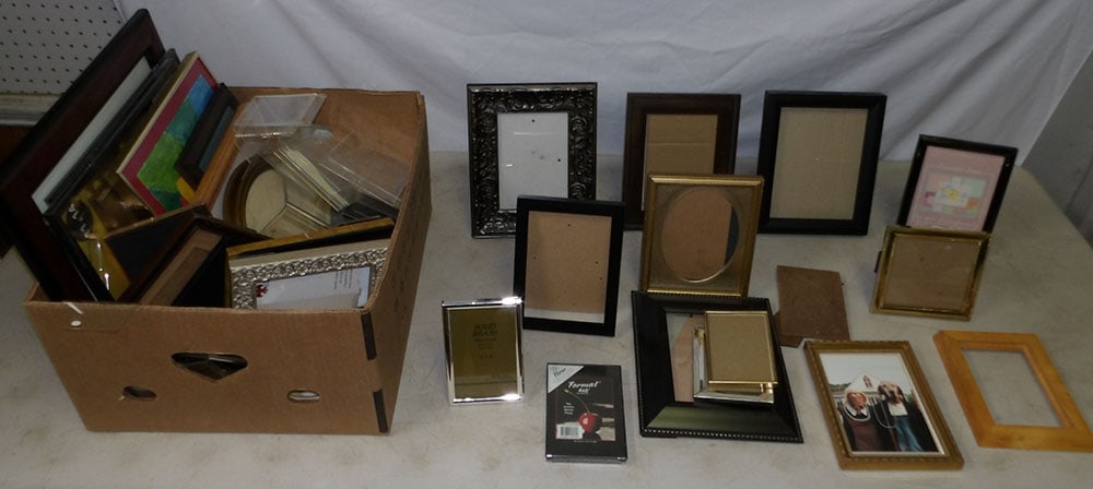 Lot of Picture Frames: Lot of Picture Frames . Up to 14" H 17" W 10" D ALL DESCRIPTIONS AND ANY CONDITION STATEMENT GIVEN BY LANGSTON AUCTION GALLERY ARE STRICTLY OPINIONS AND LANGSTON'S SHALL HAVE NO RESPONSIBILITY FOR ERR