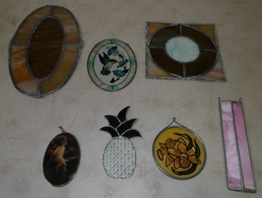 Lot of Antique Slag Glass Sun Catchers