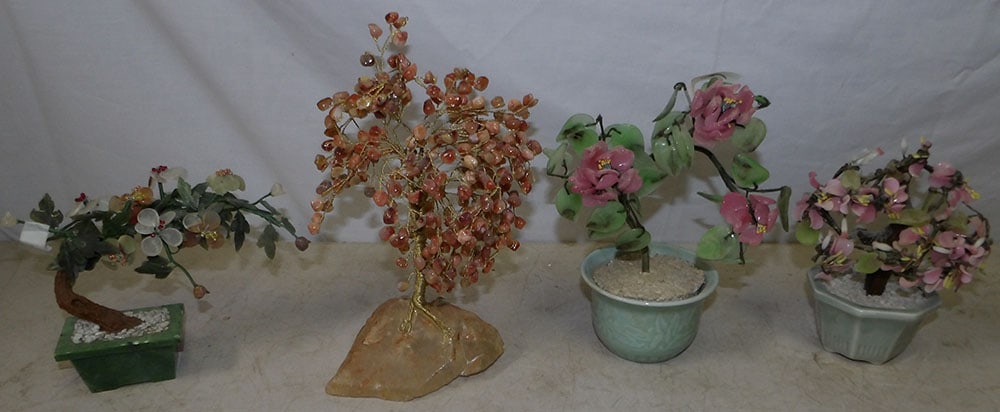 Lot of Oriental Stone Trees: Lot of Oriental Stone Trees. Up to 11" H 5 1/2" W 3 1/2" D ALL DESCRIPTIONS AND ANY CONDITION STATEMENT GIVEN BY LANGSTON AUCTION GALLERY ARE STRICTLY OPINIONS AND LANGSTON'S SHALL HAVE NO RESPONSIBIL