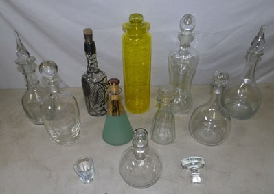 Lot of Glass & Crystal Decanters