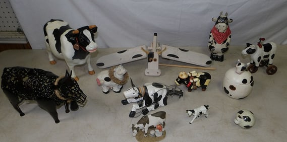 Lot of Cow Figures & Decorations