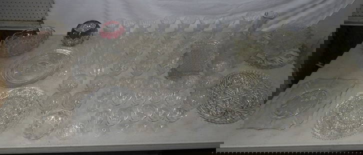 Lot of Glass Stemware: Lot of Glass Stemware. Up to 13 1/2" W 6" D ALL DESCRIPTIONS AND ANY CONDITION STATEMENT GIVEN BY LANGSTON AUCTION GALLERY ARE STRICTLY OPINIONS AND LANGSTON'S SHALL HAVE NO RESPONSIBILITY FOR ERRORS