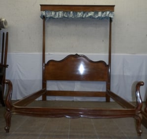 Cherry French Provincial Half Tester Bed with Rails