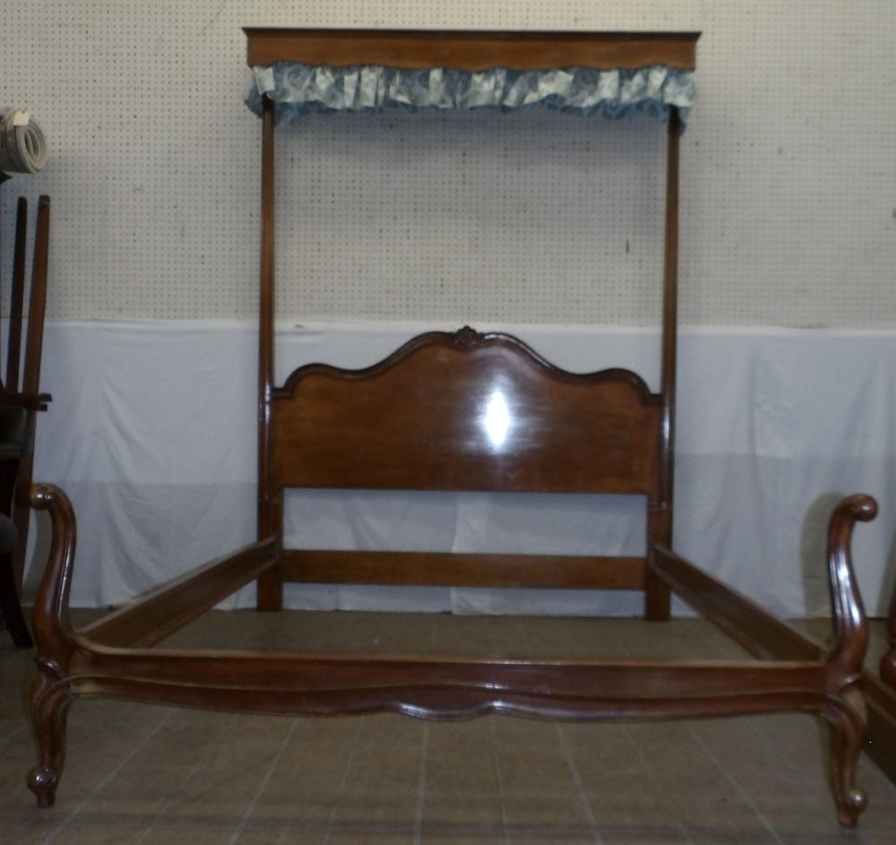 Cherry French Provincial Half Tester Bed with Rails (1 of 5)
