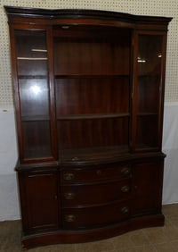 Mahogany China Cabinet, (Missing Door & Damaged Molding)