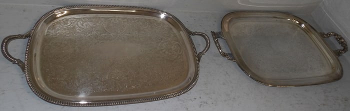 Two Silver Plated Serving Trays