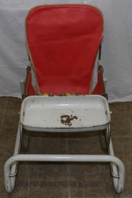 Vintage Painted Metal Baby Chair