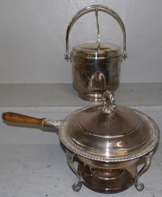 Silverplated Chafing Dish & Ice Bucket