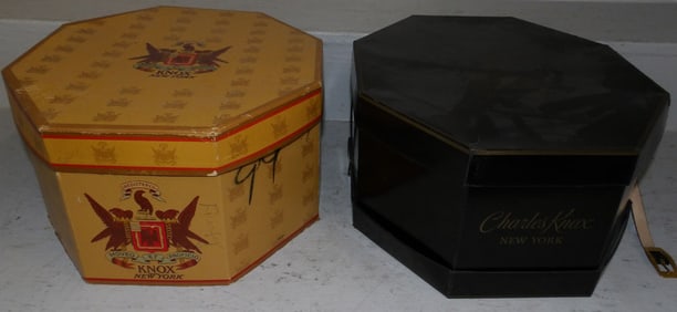 Two Vintage Knox Gentleman's Hats in Boxes, (One is a Top Hat)