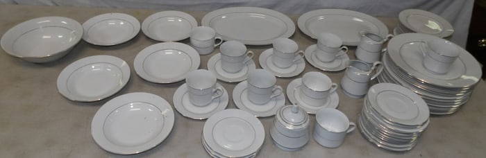 65 Pieces of Silver Rim China, "Royal Majestic"