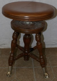 Antique Walnut Revolving Piano Stool