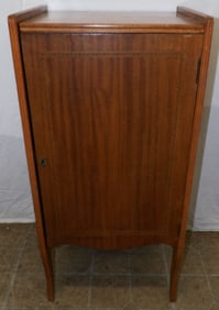 Antique Mahogany Inlaid Music Cabinet