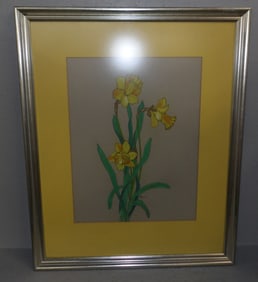 Framed Watercolor Still Life Artist Signed