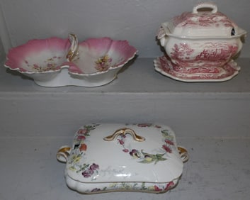 Three Painted Porcelain Dishes