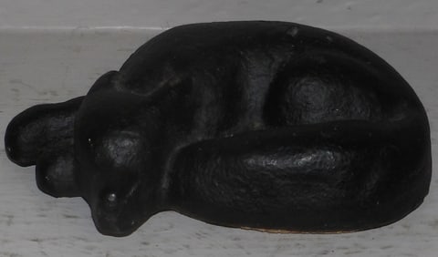 Antique Painted Cast Iron Fox Door Stop