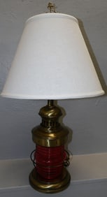Glass & Metal Ship Lantern Lamp