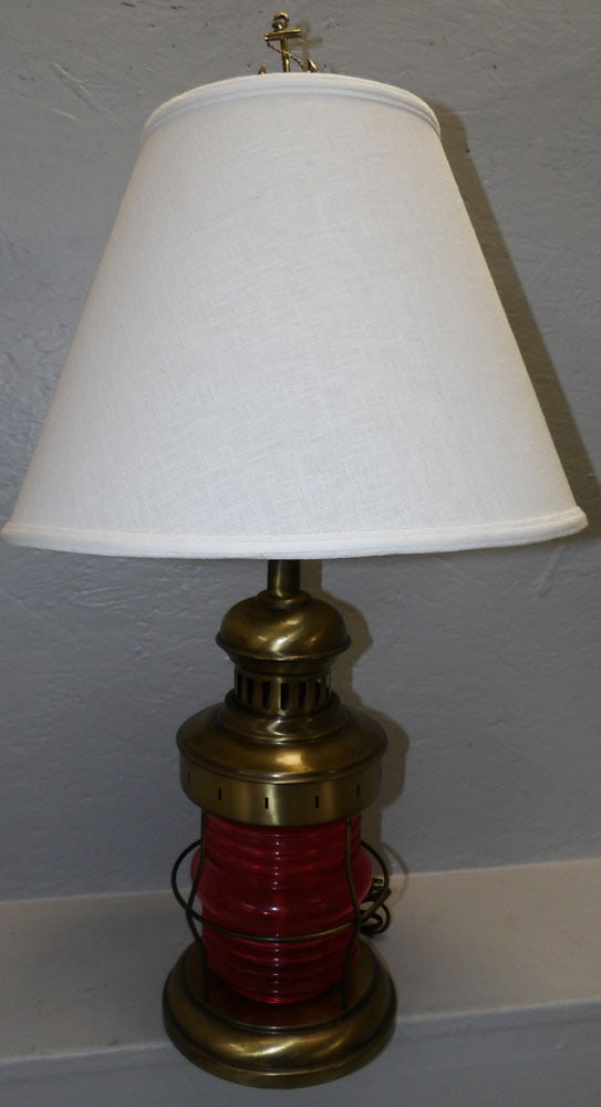 Glass & Metal Ship Lantern Lamp (1 of 4)