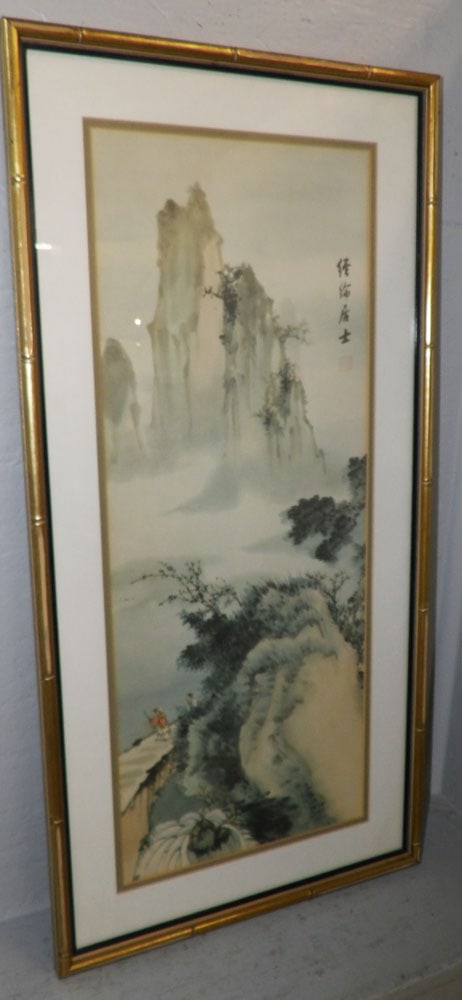 Oriental Print in Faux Bamboo Frame (1 of 3)