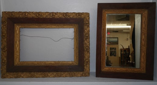 Two Antique Framed Mirrors