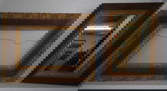 Two Antique Framed Mirrors: Two Antique Framed Mirrors. Up to 33 1/2" x 25 1/4" ALL DESCRIPTIONS AND ANY CONDITION STATEMENT GIVEN BY LANGSTON AUCTION GALLERY ARE STRICTLY OPINIONS AND LANGSTON'S SHALL HAVE NO RESPONSIBILITY FOR