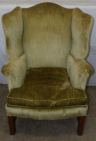 Mahogany & Upholstered Wing Back Chair
