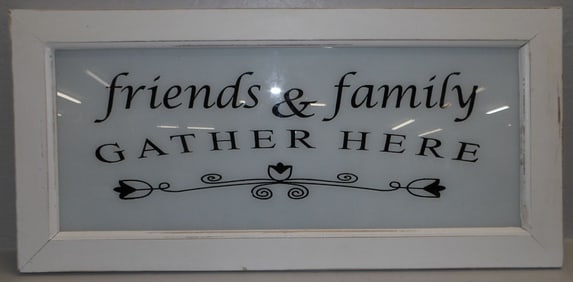Painted Wood & Glass Sign