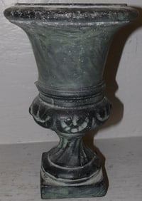 Painted Small Cast Aluminum Urn