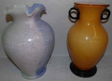 Two Art Glass Vases