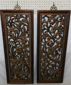 Pair of Gilded Resin Hanging Panels