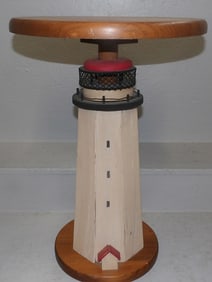 Painted Pine Light House Form Stand