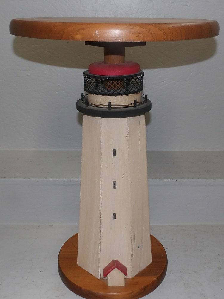 Painted Pine Light House Form Stand (1 of 3)