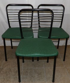 Three Metal Side Chairs