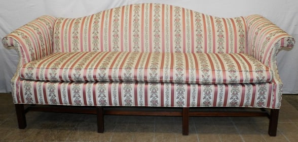 Upholstered Camel Back Sofa