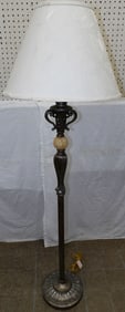 Gilded Resin & Marble Floor Lamp
