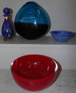 Lot of Art Glass Items: Lot of Art Glass Items . Up to 9" H 8 1/2" W ALL DESCRIPTIONS AND ANY CONDITION STATEMENT GIVEN BY LANGSTON AUCTION GALLERY ARE STRICTLY OPINIONS AND LANGSTON'S SHALL HAVE NO RESPONSIBILITY FOR ERRORS