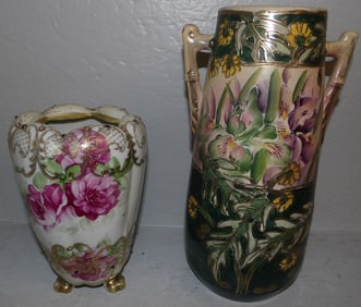 Two Hand Painted Porcelain Vases