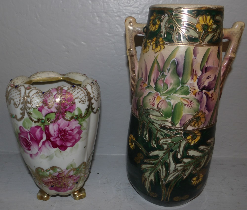 Two Hand Painted Porcelain Vases (1 of 4)