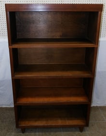 Antique Walnut Four Section Open Bookshelf